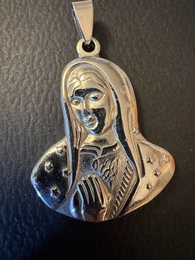 Our Lady of Guadalupe Necklace Stainless Steel Large